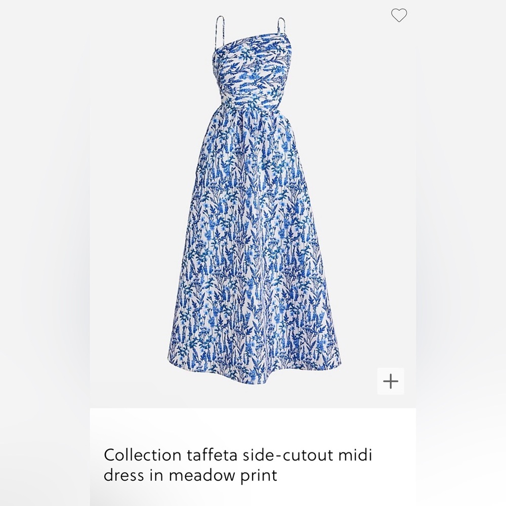 NWT J Crew Collection taffeta side-cutout midi dress in meadow print